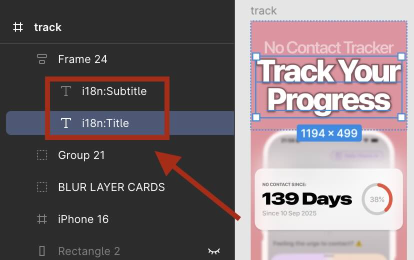 Figma layer named i18n:headline